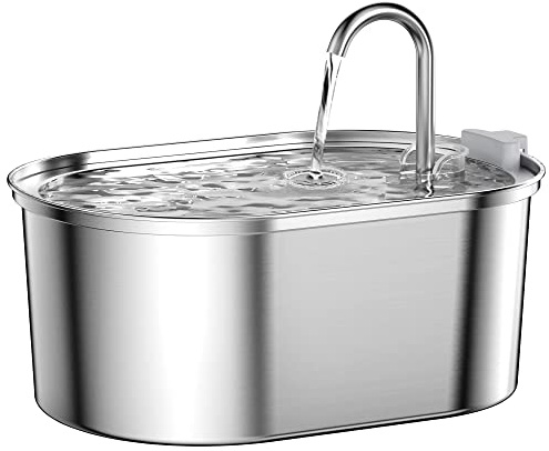 SOOFPET Super Quiet 3.2L Stainless Steel Pet Water Fountain - Suitable for Cats, Dogs and Other Pets