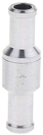 Clapet anti-retour en alliage d'aluminium pour carburant et essence - Argenté - 10 mm