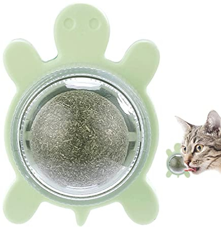 Essbare Katzenbälle - Katzenminze Kugel lecken für Katzenminze, selbstklebendes Katzenlecken Spielzeug in Form einer Schildkröte für Katzen, Zahnputz, Spaß Tumotsit