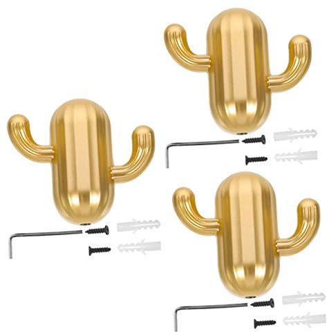 Cabilock 3 Pièces Crochet De Cactus Patère D'entrée Suspension Murale Cactus Porte-clés Mural Patères Dentrée Crochet Cintre En Métal s Style Campagnard Alliage Autocollant
