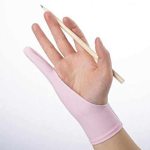 WANAM 1 x Künstler-Handschuhe zum Zeichnen von Papierkunst, Zeichnen, Zeichnen von Grafiken, Rosa, Einzelfinger-L