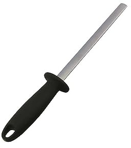 Afilador de cuchillos con casco recubierto de diamante de 5 pulgadas, mango ABS, cortador de rallador de caballo para afilar cortadores de pezuñas y cuchillos de cocina