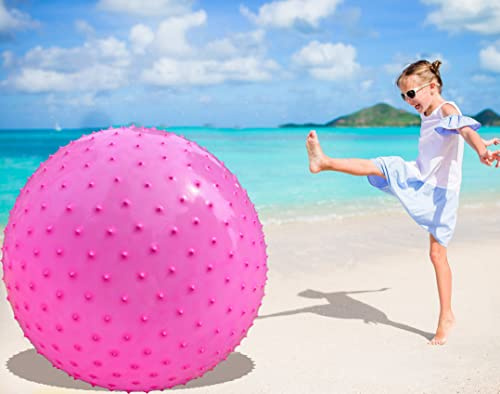 penepico Grandi palline da massaggio sensoriali per bambini, 85 cm, per yoga, gonfiabili, con punte tattili, per attività all'aperto, palline da gioco (1 set di palline (rosa)