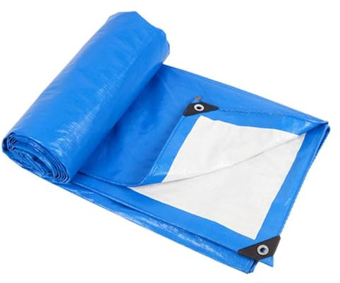 Schutzplane Abdeckfolie Poolplane Holzplane Plane mit Ösen Wasserdicht Plane Wetterfeste Allzweckplane 0.32mm für Pool Gartenmöbel Trampolin Auto, Anpassbar blais (Color : Blue, Size : 2x2.5m)