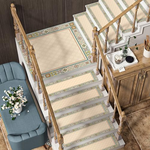 KYMMPL Gradini antiscivolo morbidi e confortevoli per gradini in legno per interni, 22 x 60 cm, gradini per scale, per cani, anziani e bambini (stile 7,5 pezzi)