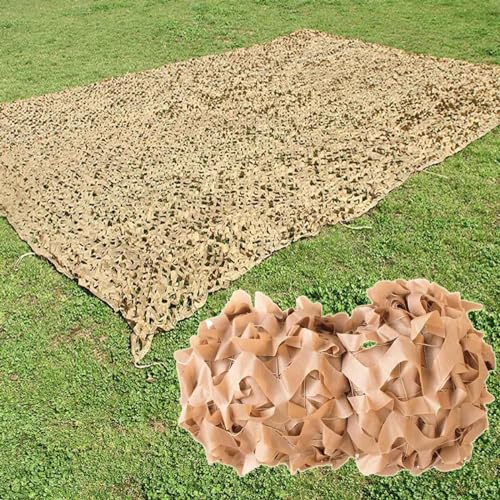 YHBZ Rete Mimetica Rinforzata,Rete ombreggiante per Sabbia,Reticolato Mimetico per Caccia,Vela ombreggiante Anti-Ultraviolet,per Campeggio,Decorazione,Copertura dell'auto,4x8m(13 * 26ft)