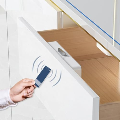 Smart Secure Schrankschloss, unsichtbares Schubladenschloss, Swipe Smart Lock, Schrankschloss mit Karten zur einfachen Installation und Schutz bei niedrigem Batteriestand