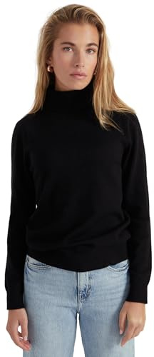 Style Republic Pull à col roulé 100 % cachemire pour femme, coupe classique, pull en tricot de qualité supérieure pour l'automne, l'hiver et le printemps