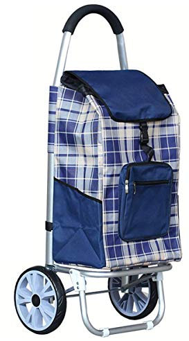 JFNHUTL Carro Plegable, Carro de Compras Plegable, con Ruedas giratorias y Asiento, Ligero, Impermeable, sin Ruido, para comestibles, Carro de Mano rodante