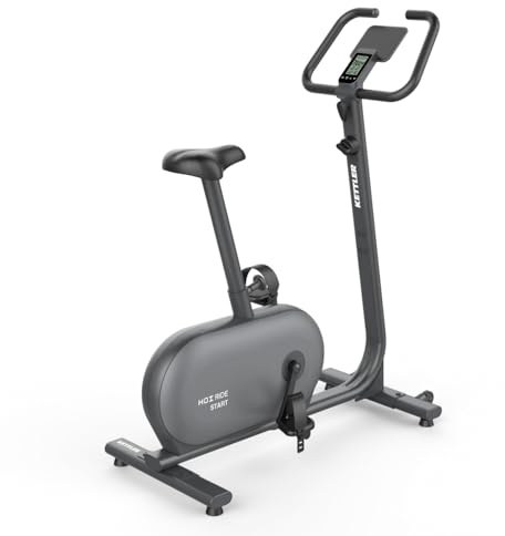 KETTLER HOI Ride Start Heimtrainer Ergometer mit Magnetbremse Manuell Verstellbar, 10 Widerstandsstufen, LCD-Display, Max. Benutzergewicht: 110 kg, Stone