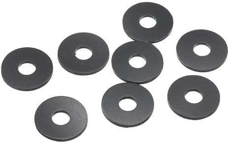 PATIKIL Arandela Plana De Nylon M6, Paquete De 8, Diámetro Interno 6mm, Diámetro Externo 17mm, Grosor 1.5mm, Anillo De Junta Espaciador De Sellado Para Grifo Tubería Manguera, Negro