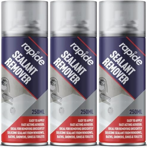 PNJB Silicone Sealant Remover Spray, Softens And Releases Sealant, Fast Acting Aerosol Spray, Silicone-Based Sealants,Fast-Acting, (250ML, 3PCS)
