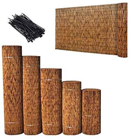 Bambus-Gartenzaun-Rolle, 50 x 200 cm, natürliches Schilfrohrzaun für Außenbereich, Terrasse, Villa, Schatten, Sichtschutz, 50 x 200 cm hoch