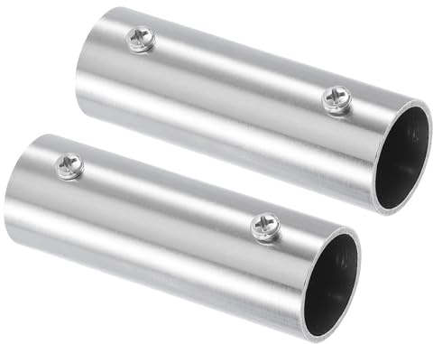sourcing map 2Pcs 2-Way Straight Pipe Fitting Connector, Fit 1 Inch(25mm) OD Pipe Stainless Steel 100mm Length Structural Pipe Connector Chain Link Fence Clamp