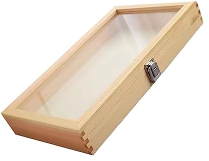 HYTROVE Boîte à Spécimens Boite Vitrine Vintage Couvercle Transparent en Bois Anti-poussière Collection et Décoration de Bureau