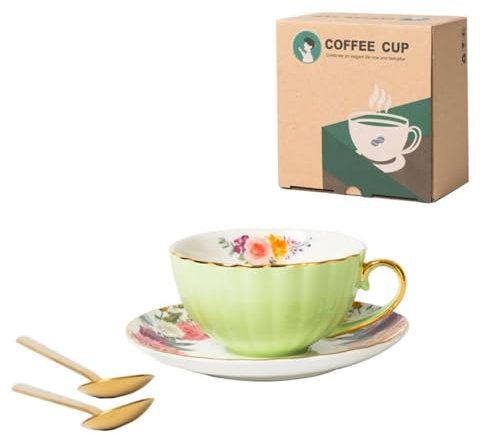 Lussuoso set di tazze da caffè in ceramica europea con tazza e piattino in ceramica per colazione e tè