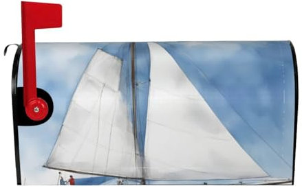 Copertura impermeabile per cassetta delle lettere con magneti stampa barca a vela cassetta delle lettere involucri per cassette postali 65 x 53 cm