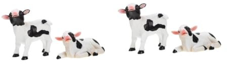 TOYANDONA 2 Pares Adorno de Vaca de Resina Miniatura Vacas Vaca lechera Modelo de Juguete Relleno Interior Adornos de Animales Ornamento Micro Paisaje Adornos de estatuilla de Vaca lechera