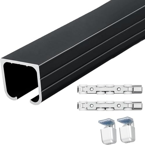 ININOSNP Adjustable Sliding Track Sliding Door Kit Track Slides Shower Closet Door Track Hardware Invisible Sliding Door Track System(3m)