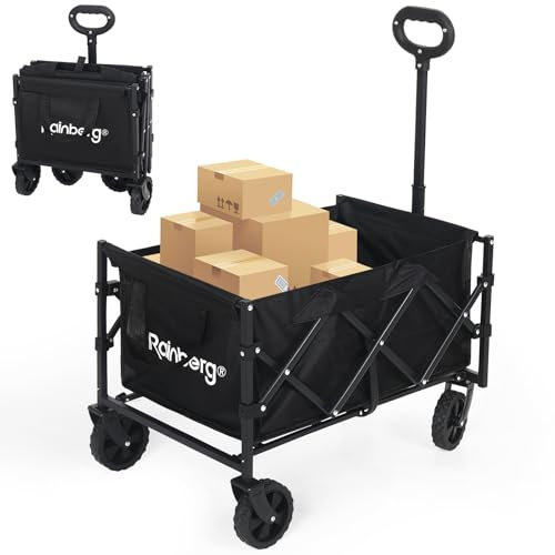 Rainberg Festival Trolley on Wheels, Folding Utility Wagon, 176 lbs Capacity, Collapsible Cart For Garden, Beach, Camping, Picnic Use.