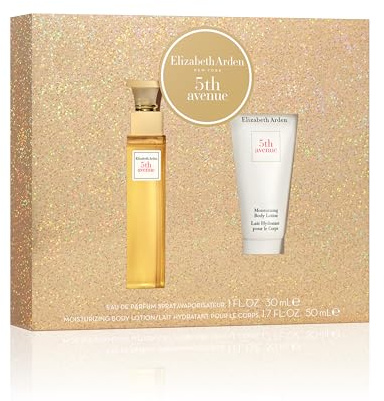 Elizabeth Arden Coffret Eau de Parfum Femme 5th Avenue, Lait Hydratant Corps, Cadeau femme, Senteur Florale et Séduisante