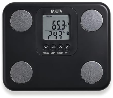 Tanita BC-730 Báscula composición corporal compacta, LCD y 9 medidas, negro