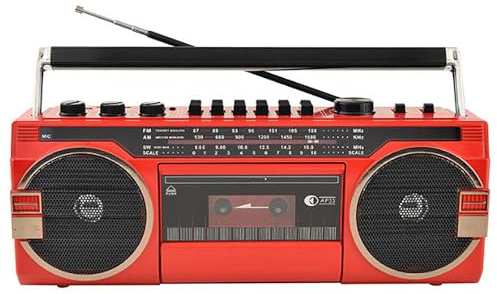 MObyat Classic 80s Style Retro Cd Player Boombox, Portable Cassette Player Radio, 2 Band Equalizer And 3 Band Radio Function, U Disk, Sd Card, Headphone Playback, For Family, Travel