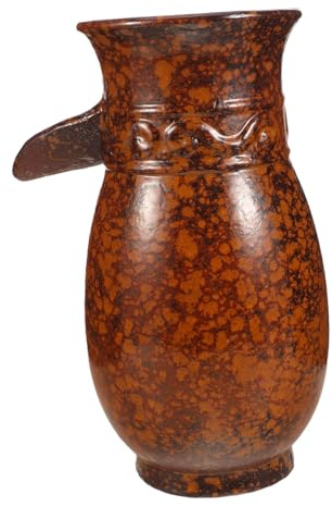 Luxshiny Vintage Ceramic Jar Water Fountain with Spitter for Indoor and Outdoor Use Rustic Clay Pot Tabletop Waterfall Decor for Home Yard Patio Fish Tank Hideout Cave Ceramic Water Feature
