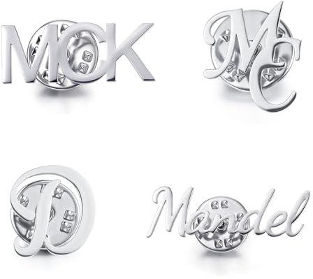 Jovivi Name Brosche Personalisierte Brosche Edelstahl Silber/Gold Anstecknadeln mit Name Gravur Buchstaben Initial Alphabet Monogramm Brautstrauß Boutonniere Pin Charms Trendiges Accessoire