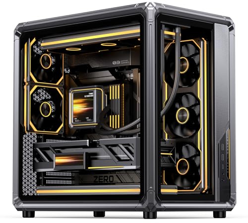 JONSBO X400 Gray ATX PC Case, Back-Connect Desktop Case,MB Auxiliary Air Guidance Cooling System, E-Sport Assistant,2 Sides SP 360 AIO,SP 427mm GPU, ATX<180mm,Compatibility/Heat Dissipation,Gray