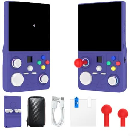 Bärbar retro spelkonsol 3D-arkadupplevelse med WiFi handhållen spelkonsol för hem, utomhus, 14,8 x 8,5 x 3,5 cm (lila)