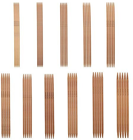 13 cm 55 Stück Nadelenden, Stricknadeln, Doppelspitzen, 11 Größen von 2,0 mm bis 5,0 mm, für Socken, Hüte und Schals