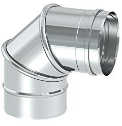 Schornstein - Winkelelement EW einwandig drehbar Winkel 0-90°, Ø 150mm, Edelstahl