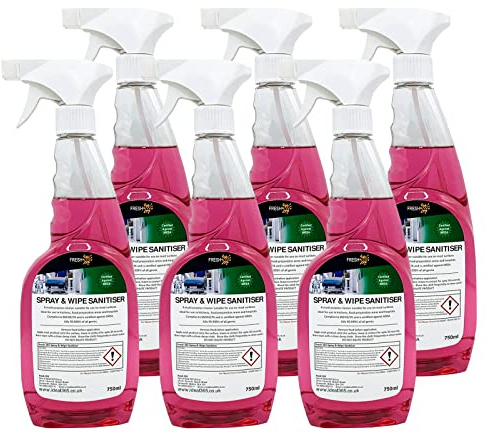 FRESH 365 Antibacterial Sanitiser Spray, 750 ml - Pack of 6