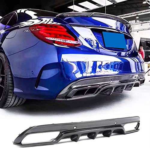 Heckdiffusor Diffusor für Mercedes Benz C Class W205 Sport C43 C63 AMG Sedan 2015-2019, Auto Heckflügel Heckspoiler Heckstoßstange Diffusor Lip Spoiler Heckchassis Splitter, Heckansatz Diffusor Lippe