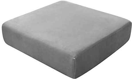 BXFUL Sofa-Sitzkissenbezüge, Sofakissen-Bezüge Stretch-Samt, Couchkissen-Bezüge Ersatz für individuelle Kissen mit elastischem Stoff (Rückenlehnenbezug,Grau)