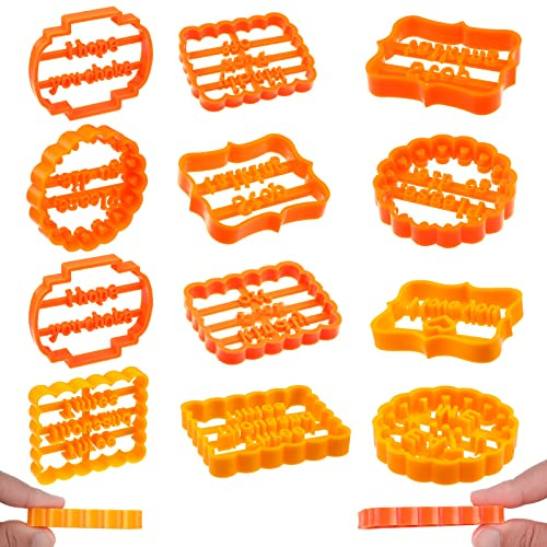 12 Pieces Funny Cookie Moulds for Baking, Cookie Moulds with Sayings Cuss Words Cutters Form with Fun and Irreverent Phrases Wish Words for Kitchen DIY Supplies