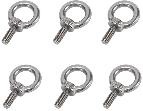 6 Stück M8 * 20mm Ringschraube Edelstahl, Außengewinde Hebering Ringschrauben ösenschraube Geschweißte Geschlossene Schraube Stange Ring Runde Augenschraube für Rolle Des Befestigens und Hängens