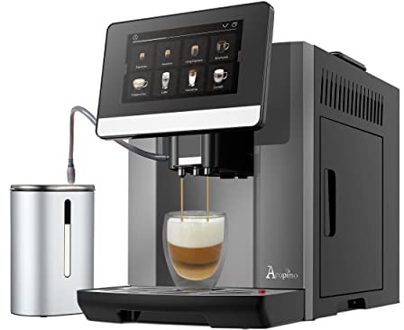 Acopino Kaffeevollautomat Kaffeemaschine Espressomaschine Barletta, großes Farbdisplay, mit Milchsystem für perfekten Kaffeegenuss (anthrazyt)