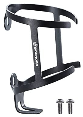 Bynccea Flaschenhalter Fahrrad Schwarz Aluminium, Flaschenhalter für Fahrräder mit Sicheres Rückhaltesystem Fahrrad-Wasserflaschenhalter Schnellverschluss mit Montageschrauben Passend für MTB