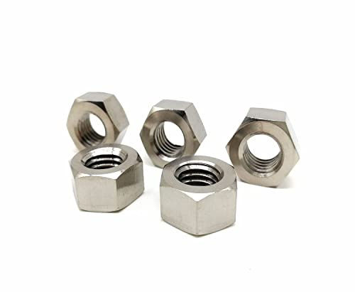 RISON-Titanium Titanmutter Sechskantmutter DIN 934, M10 Sechskant Mutter Regelgewinde Mutter Schraubenmuttern Klemmmuttern, Titan Muttern für Schrauben & Unterlegscheiben & Gewindestangen, 5 Stück