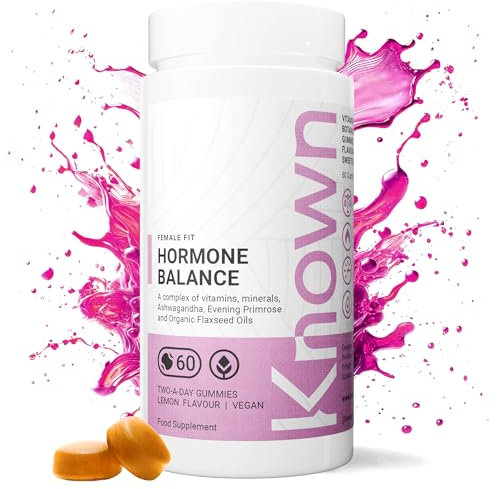 Known Hormone Balance Women’s Multivitamin Gummies – Lemon – Vitamin B6, D & C, Ashwagandha, Evening Primrose Oil – Energy, Mood & Skin Support – Vegan Gummy Supplement – For Women – 1 Month Supply