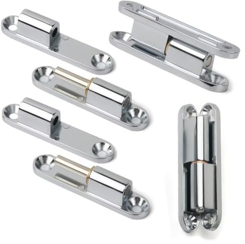 Lot de 4 charnières de porte | Charnière à visser | Charnière silencieuse amovible en alliage de zinc pivotant à 180 degrés | Applicable à tous les types d'installations de porte