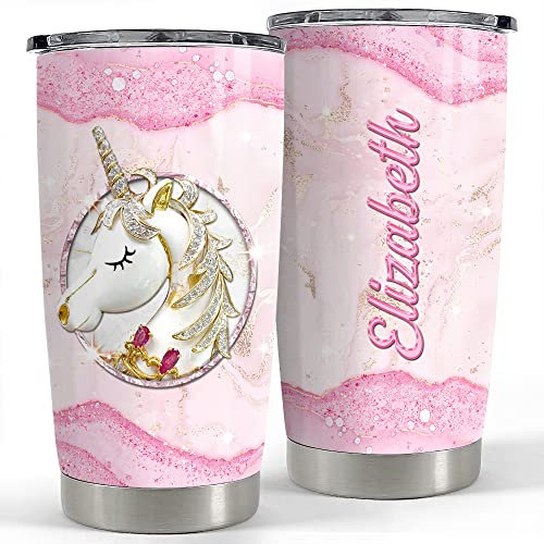 Mug Isotherme 590ml Gobelet De Voyage Acier Inoxydable Thermos Pour Noël Papa Maman Bijoux Tumbler Licorne Personnalisés Paillettes Roses