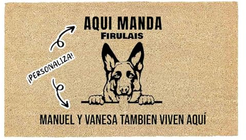 LUCA HOME - Felpudo Entrada casa Personalizados - Felpudo Pastor Aleman - Original y Divertido - Decoración hogar - Regalos Originales - Alfombra 40x70cm