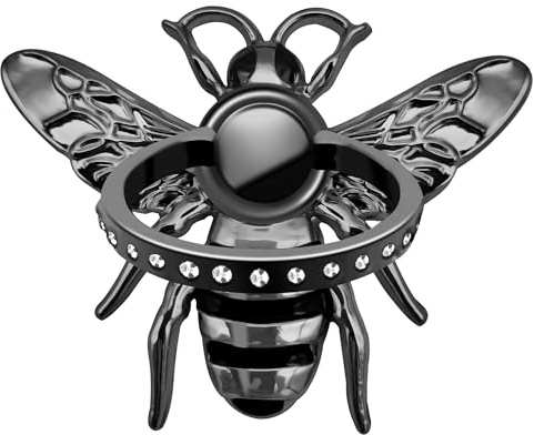 TACOMEGE Bee Cell Phone Ring Holder gift for girls women, Crystal Finger Ring Kickstand Compatible with Smartphone, Tablet, E-reader (Black)