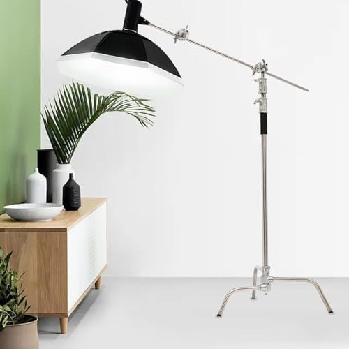 LOYEMAADE Trépied en C - Trépied lumineux avec bras d'extension de 128 cm et bras rotatif - Pour stroboscopes, projecteurs de lune, boîtes à lumière