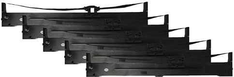 vhbw 5x Farbband Schriftband kompatibel mit Epson LQ-2090IIN, LQ-2090II, LQ-2090 Nadeldrucker, Bondrucker - Schwarz