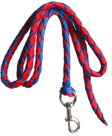 MagiDeal Führstrick für Pferde, Gurtband, Pferdeseil für das Führen, Training, 4 m Rot und Blau