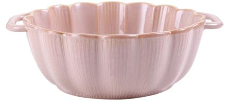 BURLOE Rose,M, Grand Moule À Lasagne Profond, Cocotte Ronde en Céramique avec Poignée Plat Ramensch Micro-Ondes Ustensiles De Cuisson Allant Au Four Porcelaine pour La Cuisine Au Four